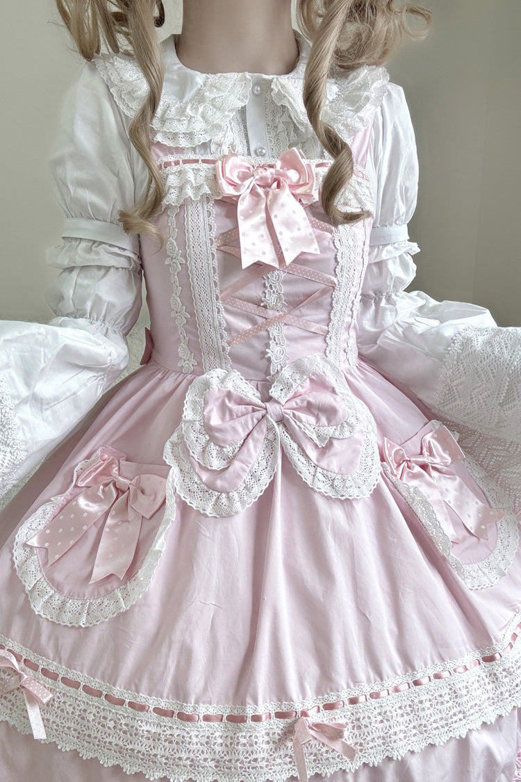 Bobo Bunny Doll Lace-Up JSK Dress with Ruffled Bow, Sweet Lolita Style