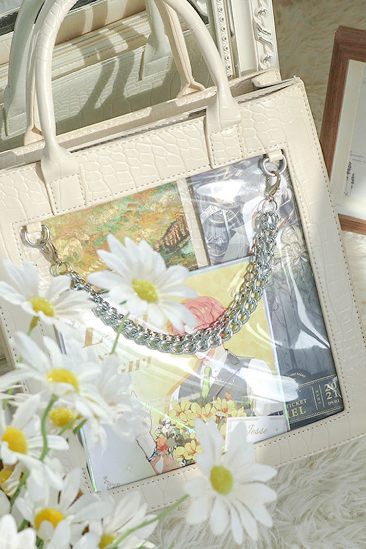 Transparent Chain Gothic Itabag in Black