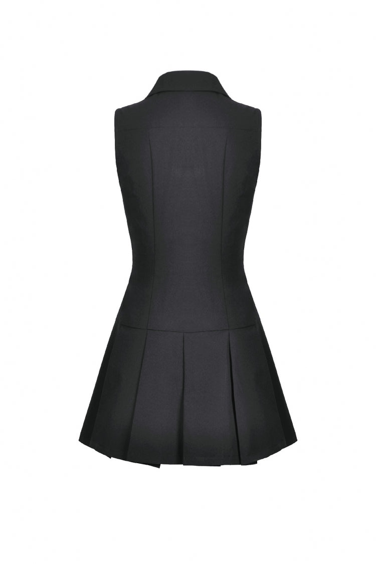 Skull Zip Sleeveless Punk Dress for Women - Gothic Edge