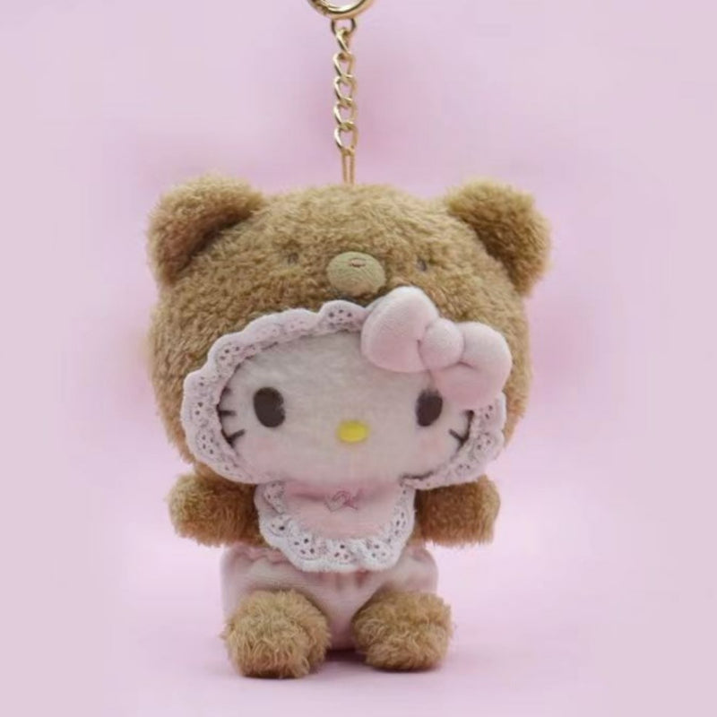 Porte-clés pendentif en forme de poupée chaton mignon KI679