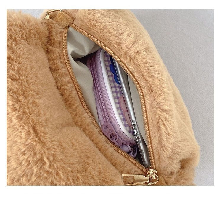 Baby Bear Fur Handbag - fuzzy, fuzzy bag, handbag, handbags, kawaii bag Kawaii Babe