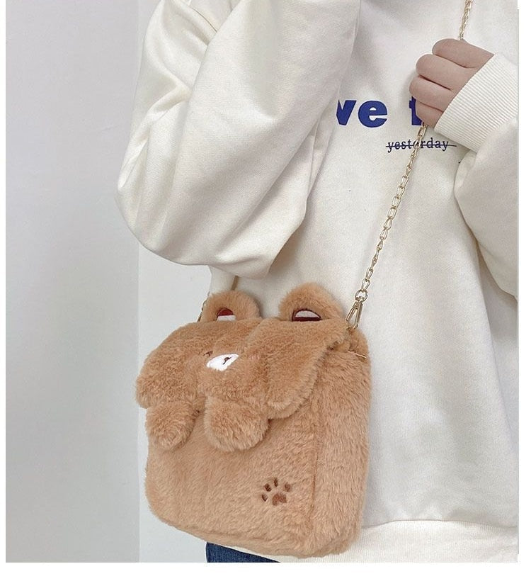 Baby Bear Fur Handbag - fuzzy, fuzzy bag, handbag, handbags, kawaii bag Kawaii Babe