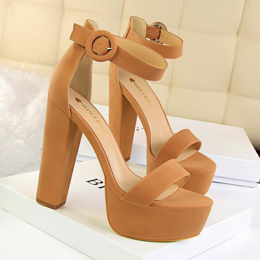 Kawaii baby doll high heels square block heel