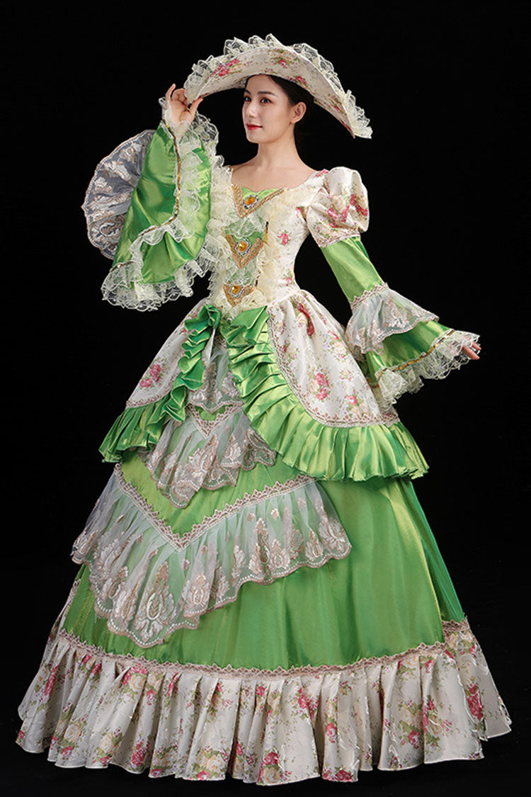 Layered Hollow Embroidery Victorian Lolita Prom Dress with High Waist