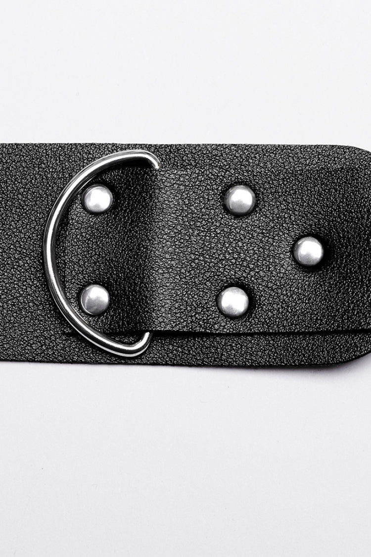 Steampunk Faux Leather Body Harness with Buckles - Noir