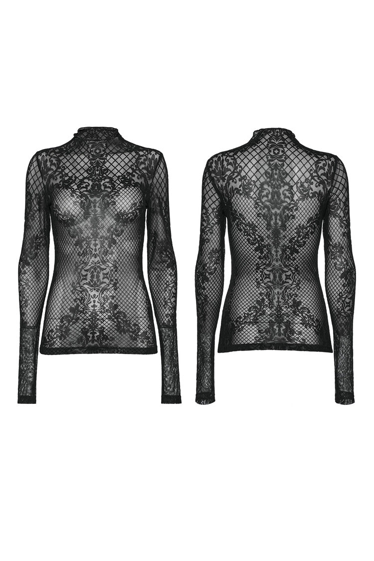 Mesh Gothic Blouse for Women with Extended Sleeves