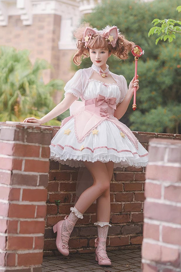 Sweet Lolita JSK Dress with Magic Star and Bowknot - Dual Color Options
