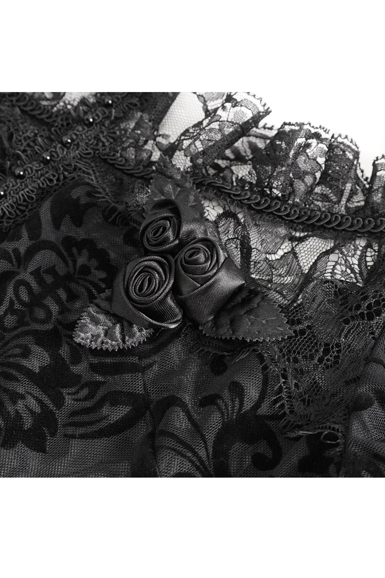 Gothic Blouse with Lace and Sheer Panels