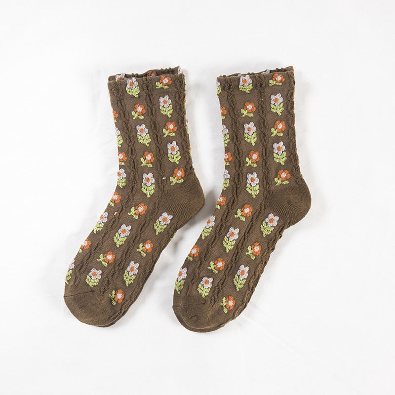 Kawaii bears bunnies & flowers cottagecore socks stockings