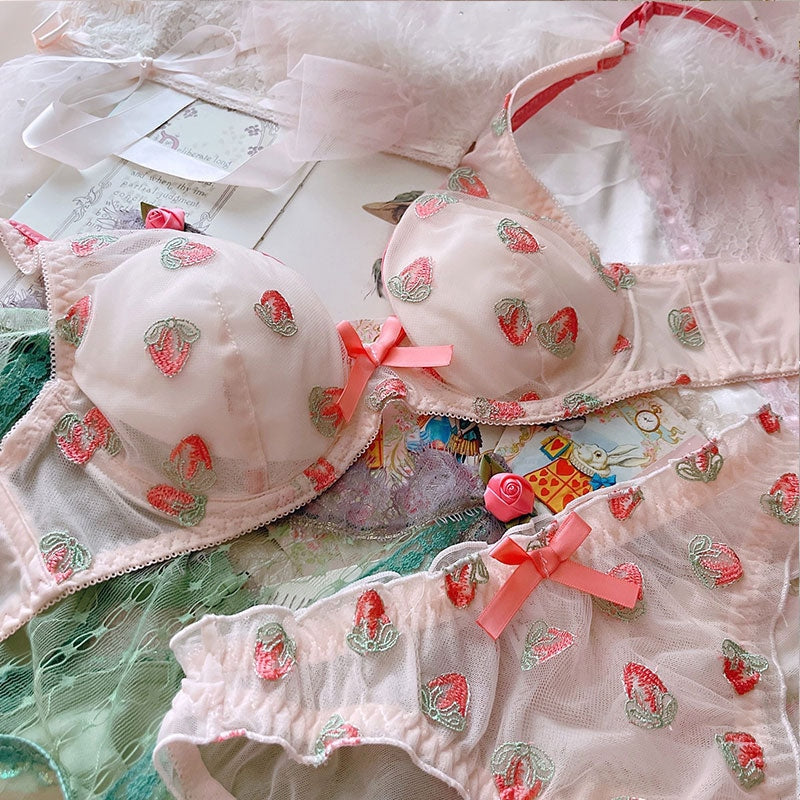 Berries & cream lingerie set - bra and panties - bras - brasier - brasiers