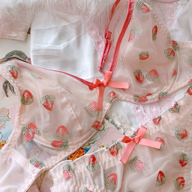 Berries & cream lingerie set - bra and panties - bras - brasier - brasiers