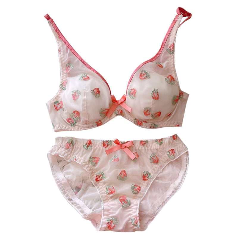 Berries & cream lingerie set - bra and panties - bras - brasier - brasiers