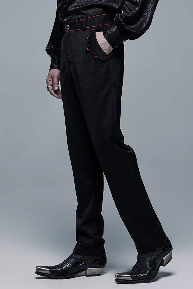 Men's Gothic Pants with Bat Pocket Decoration in 2 Colors