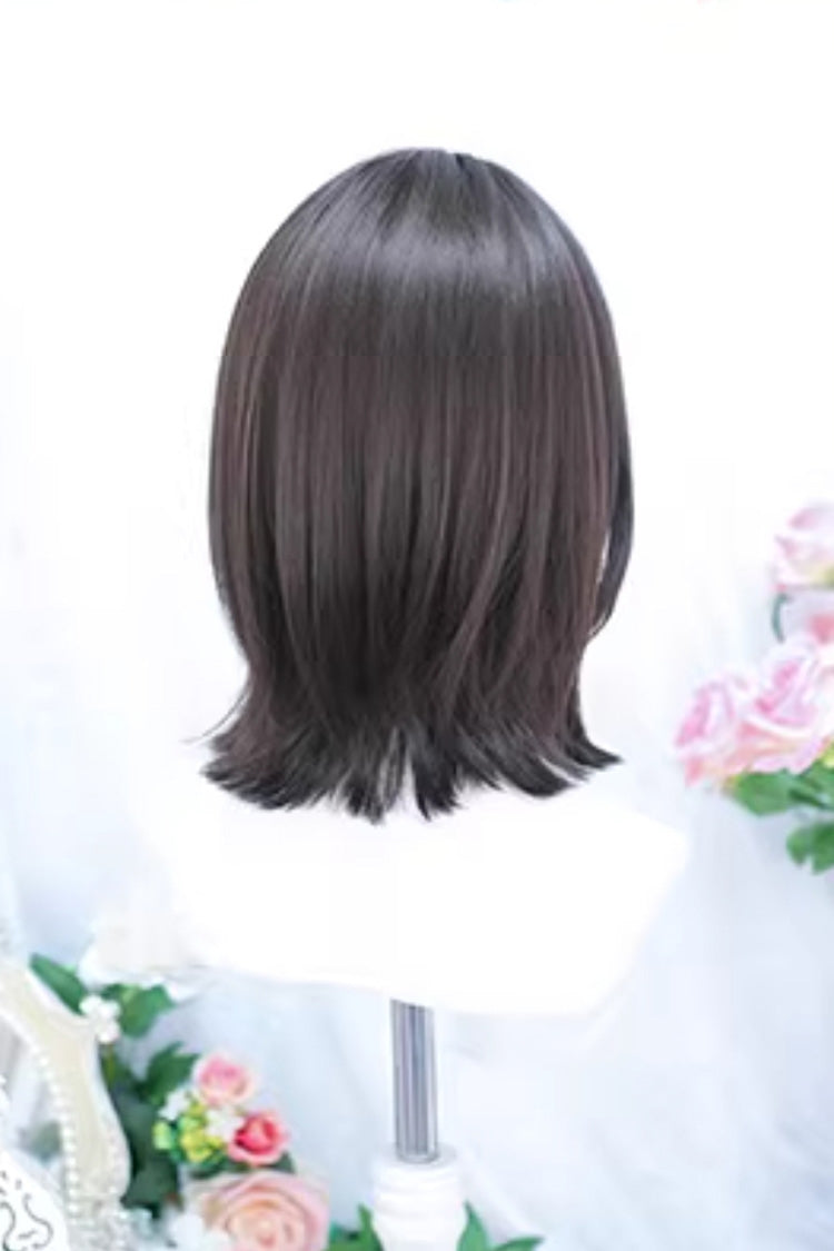 Shoulder Length Curtain Bangs Lolita Wig