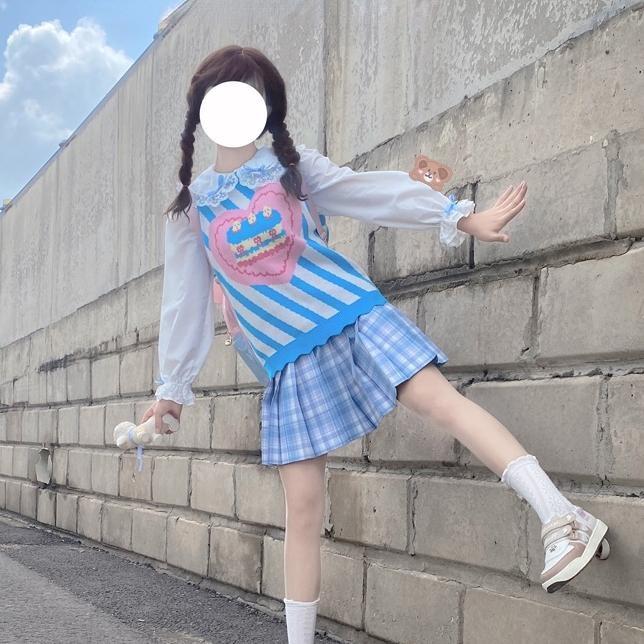 Birthday Cake Knit Vest - cake, cakes, candy, decora, decora kei