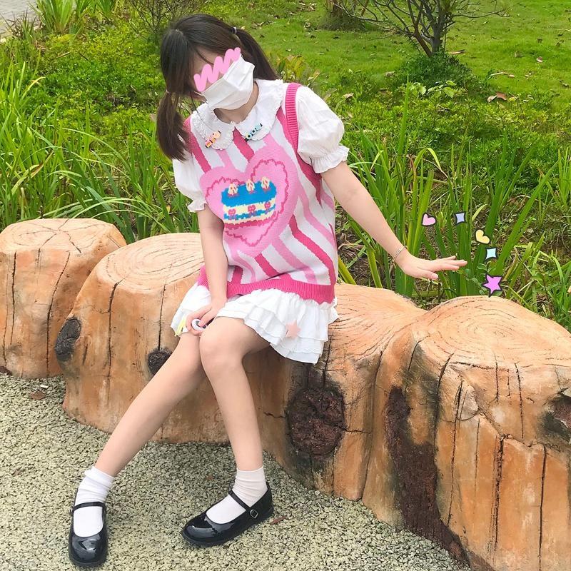 Birthday Cake Knit Vest - cake, cakes, candy, decora, decora kei