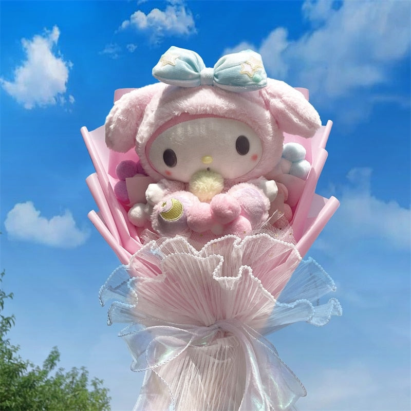 Blooming plush bouquet - cinnamoroll - flower bouquet - flowers - kuromi - my