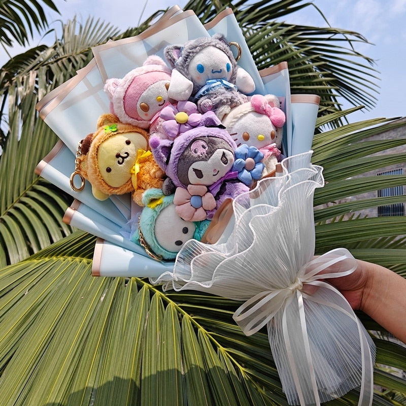 Blooming plush bouquet - cinnamoroll - flower bouquet - flowers - kuromi - my