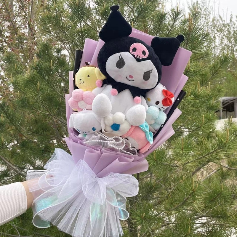 Blooming plush bouquet - cinnamoroll - flower bouquet - flowers - kuromi - my