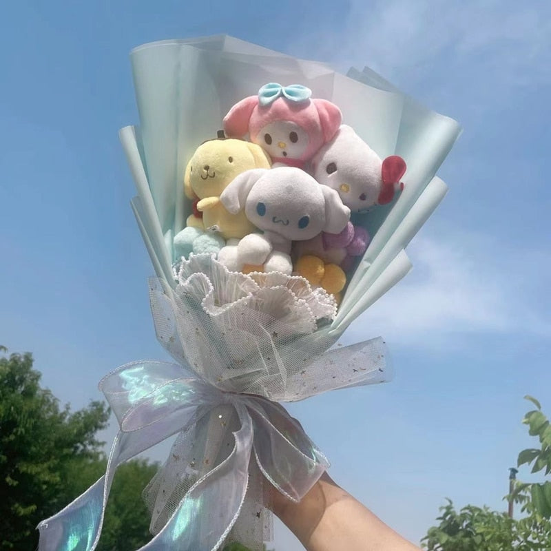 Blooming plush bouquet - cinnamoroll - flower bouquet - flowers - kuromi - my