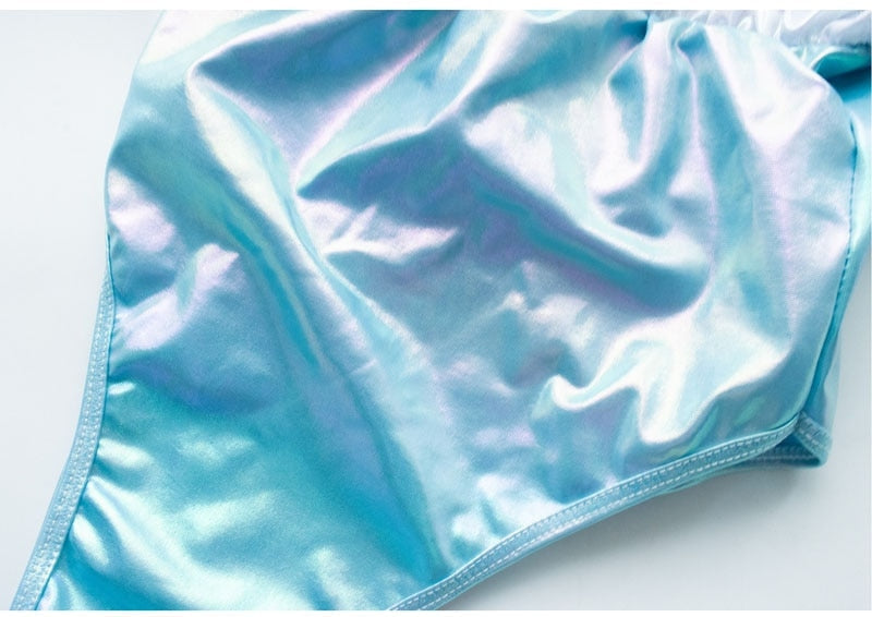 Blue holographic onesie - adult onesie - onesies - blue - bodysuit - bodysuits