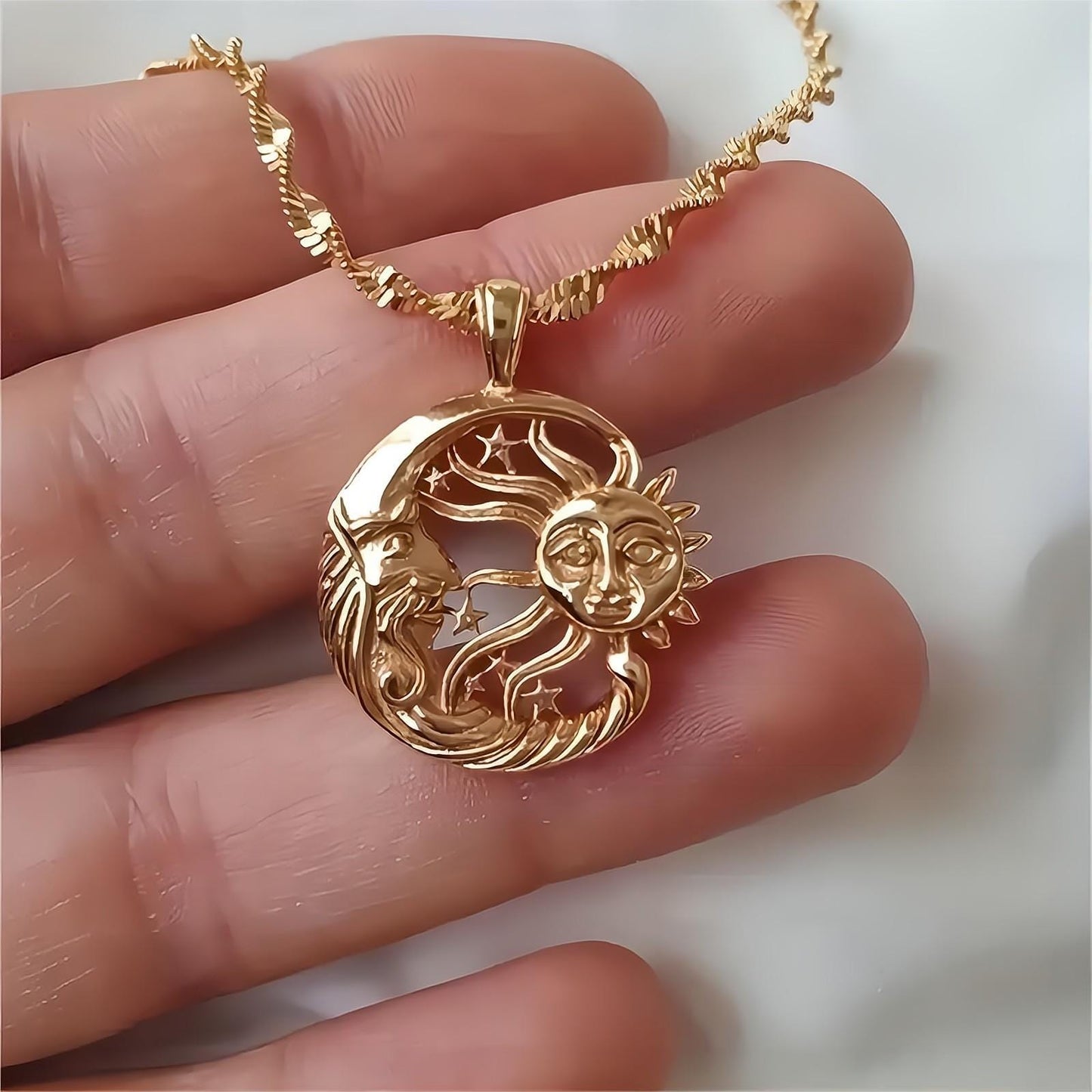 Sun and Moon Celestial Necklace SK596