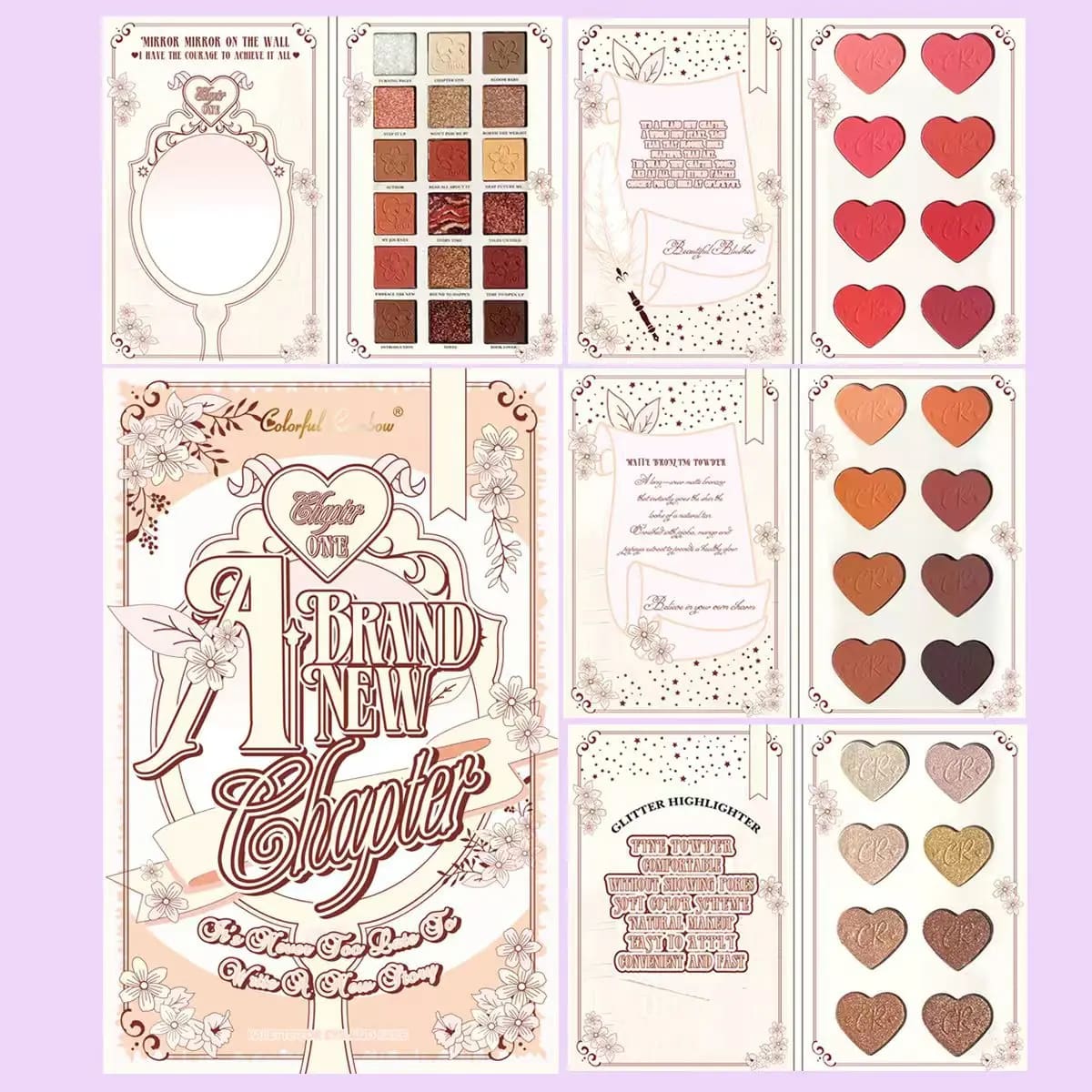 Kawaii brand new chapter booklet eye shadow palette pigmented