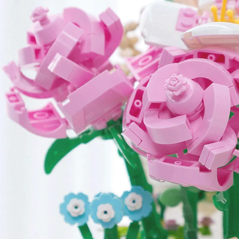 Building Block Basket Bouquet Set - building blocks, flowers, kawaii, lego, lego sets Kawaii Babe