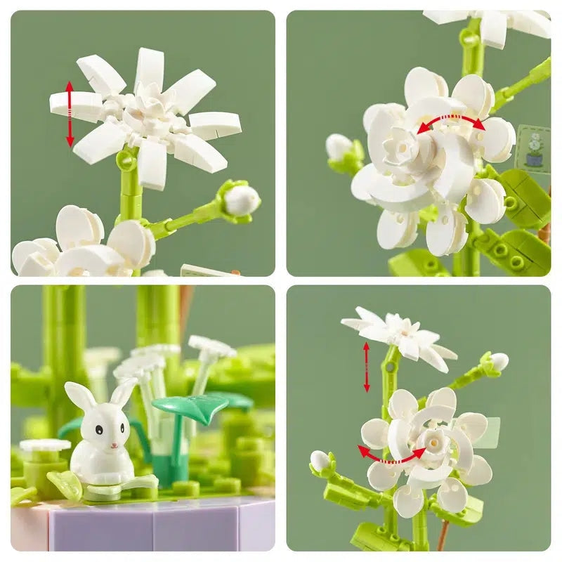 Building Block Flower Planter Sets - building blocks, flower, flowers, lego, lego set