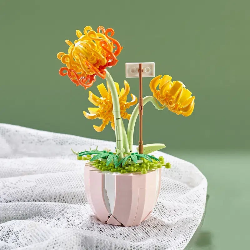 Building Block Flower Planter Sets - building blocks, flower, flowers, lego, lego set