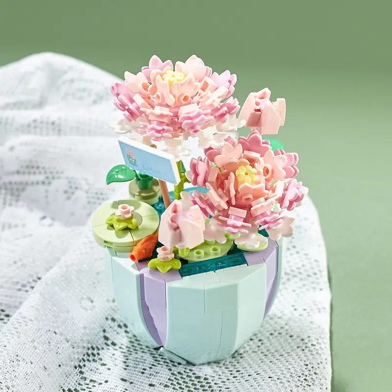 Building Block Flower Planter Sets - building blocks, flower, flowers, lego, lego set