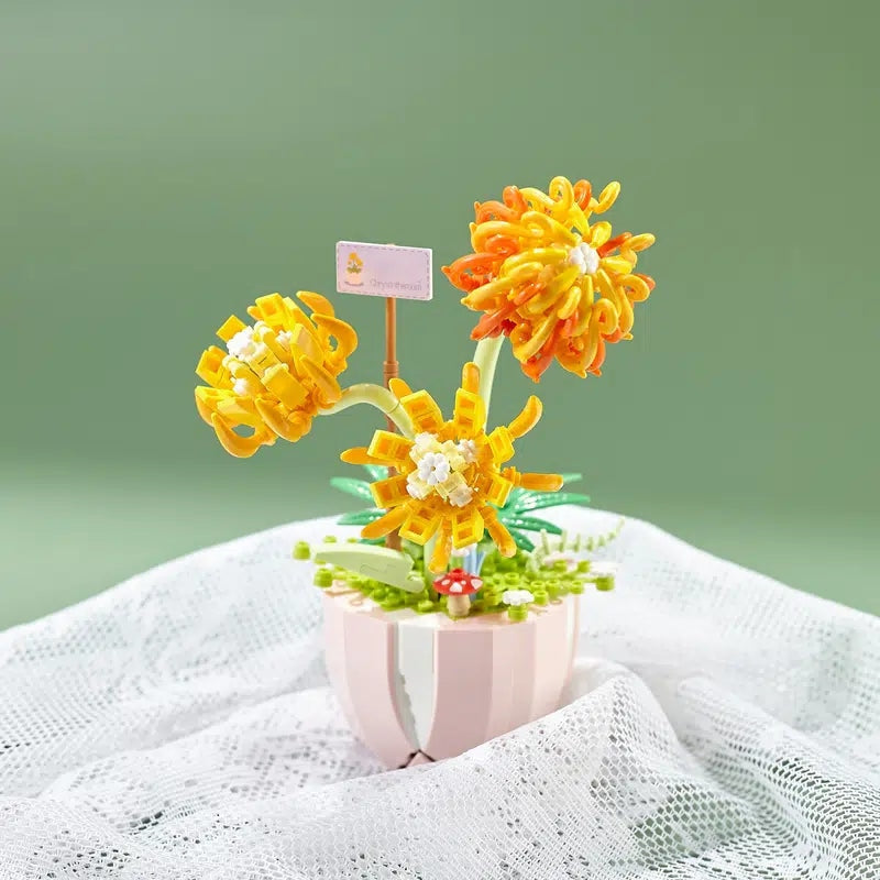 Building Block Flower Planter Sets - building blocks, flower, flowers, lego, lego set