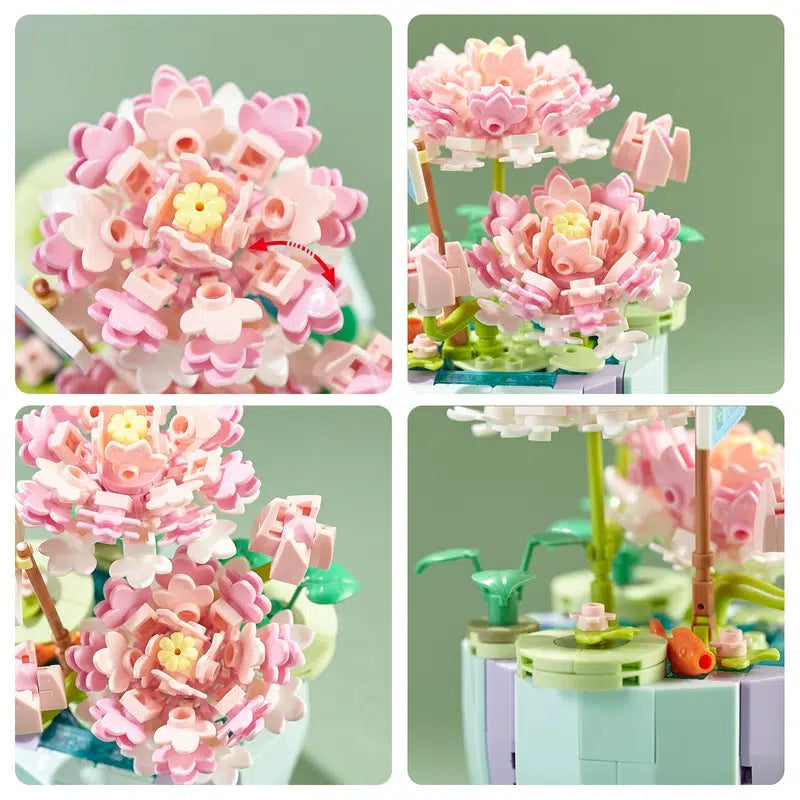 Building Block Flower Planter Sets - building blocks, flower, flowers, lego, lego set