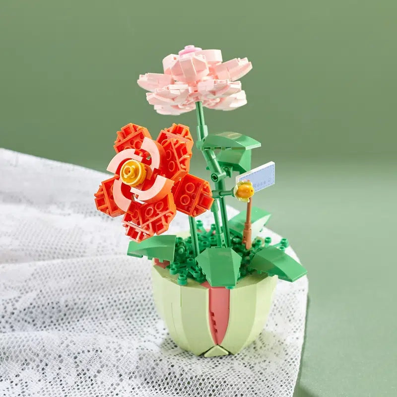 Building Block Flower Planter Sets - building blocks, flower, flowers, lego, lego set