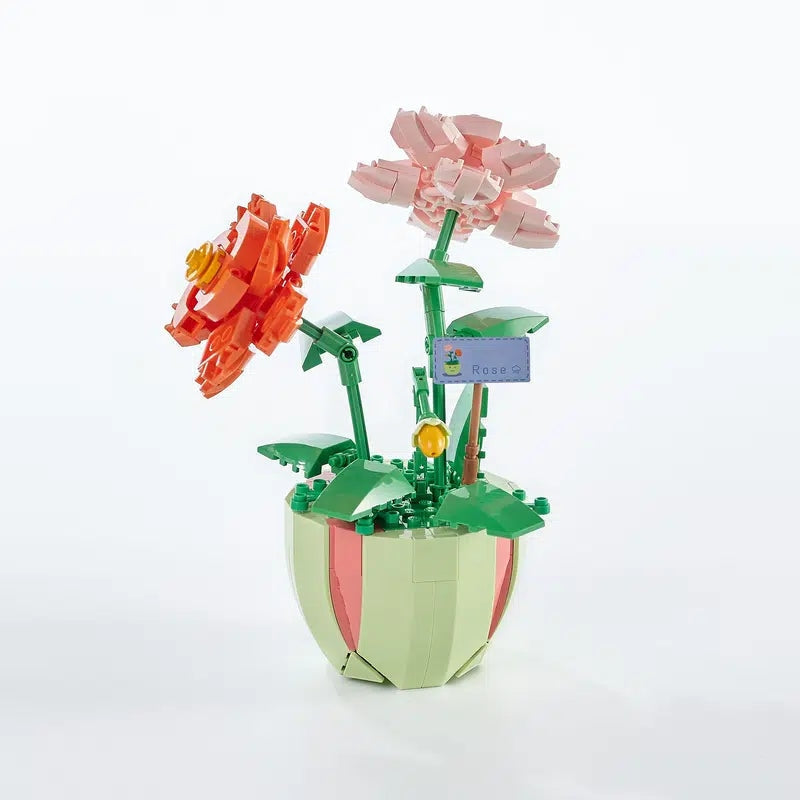 Building Block Flower Planter Sets - building blocks, flower, flowers, lego, lego set
