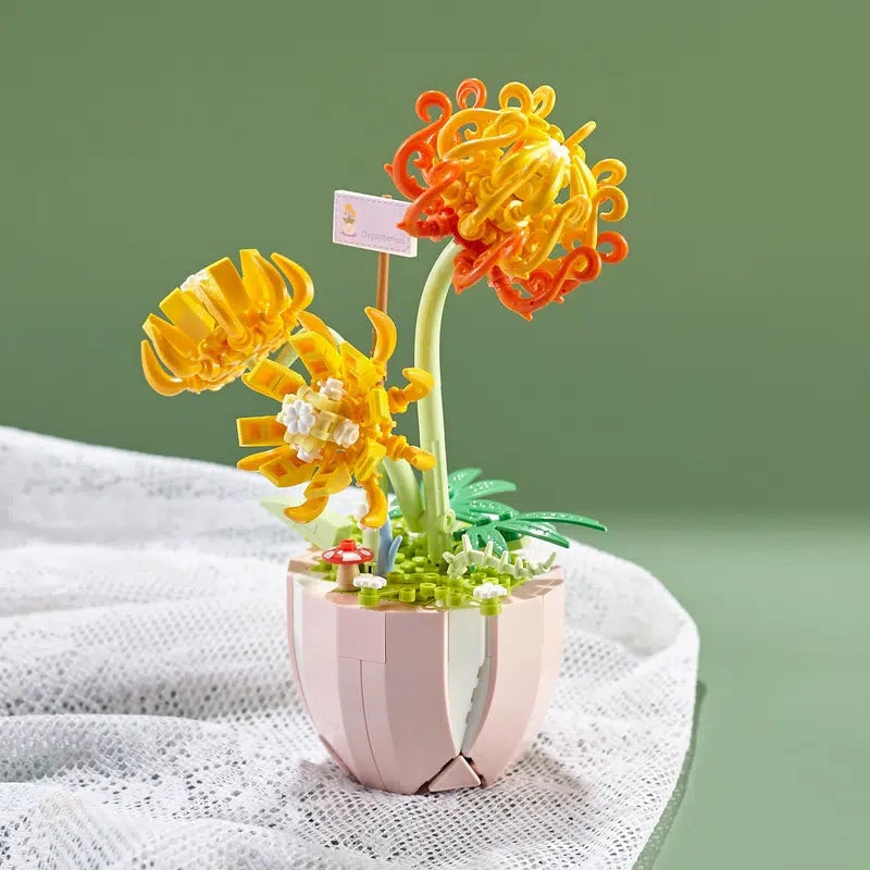 Building Block Flower Planter Sets - building blocks, flower, flowers, lego, lego set