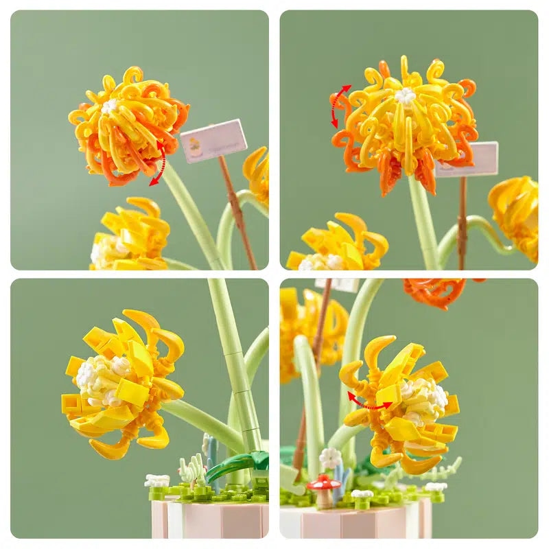 Building Block Flower Planter Sets - building blocks, flower, flowers, lego, lego set