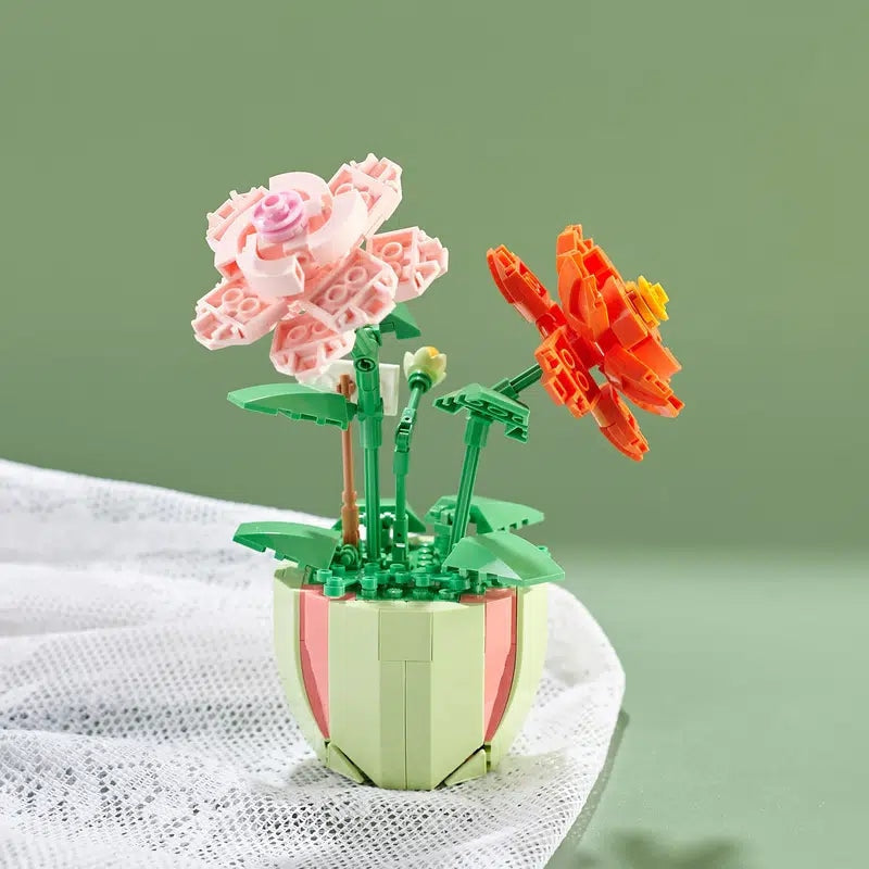 Building Block Flower Planter Sets - building blocks, flower, flowers, lego, lego set