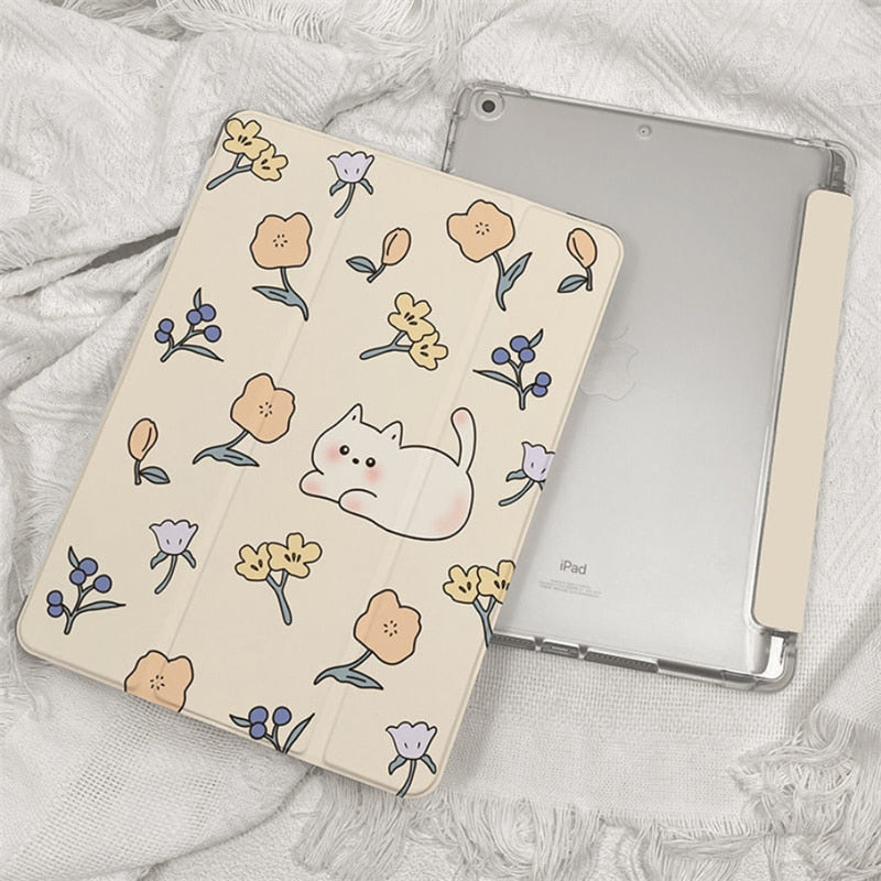 Bunny ipad protective case - bunny - case - cats - floral - flower
