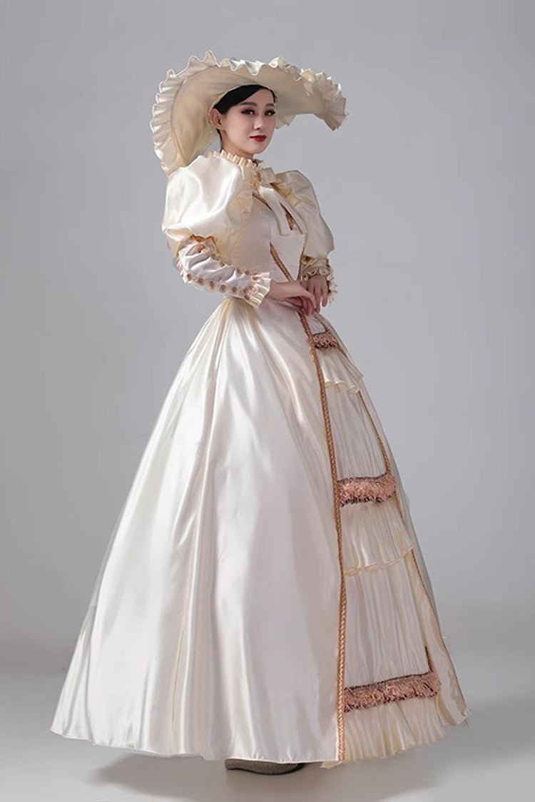 Victorian Princess Dress with Ruffle Cardigan - Medieval Court Style - Triple Hue