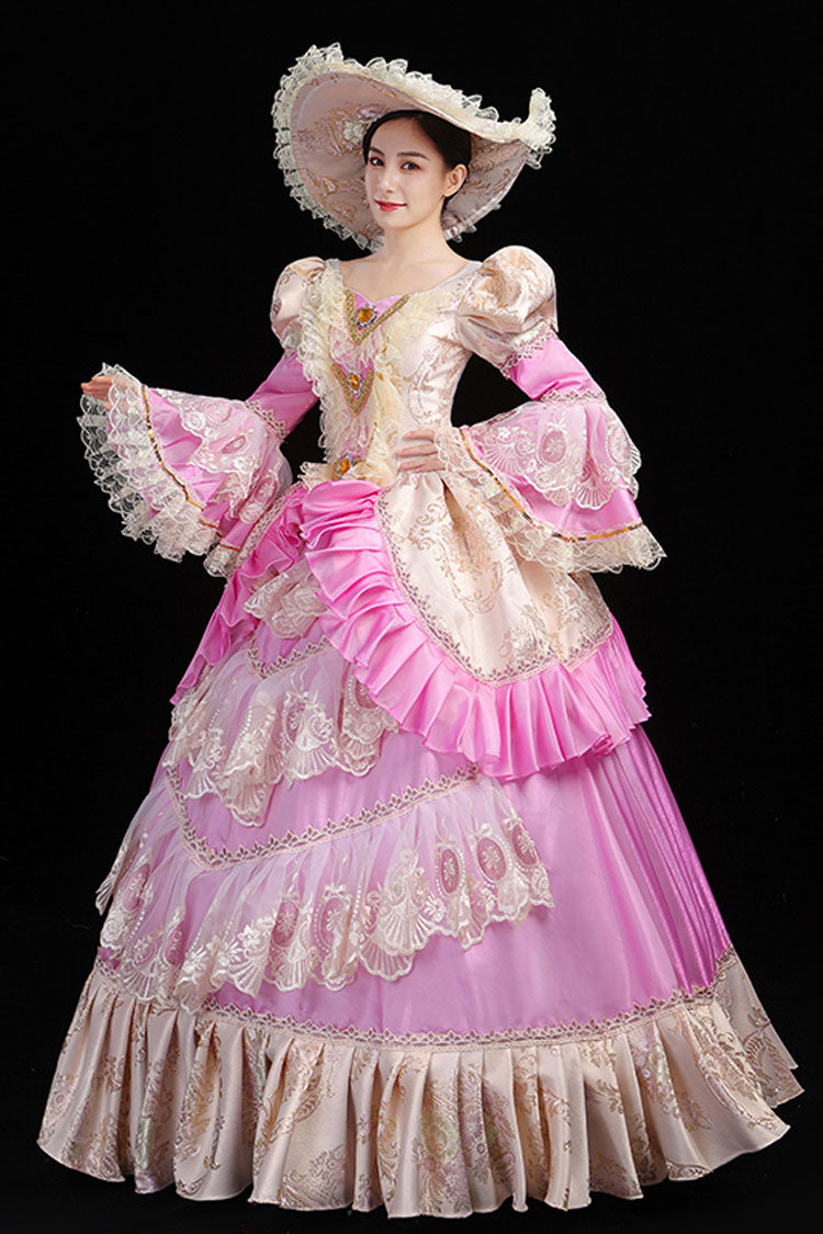 Layered Hollow Embroidery Victorian Lolita Prom Dress with High Waist