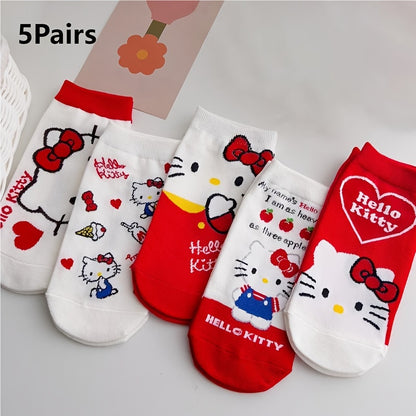 5 Pairs Kawaii Kitty Socks