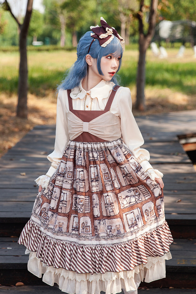 Sweet Lolita Dress with Bowknot and Print