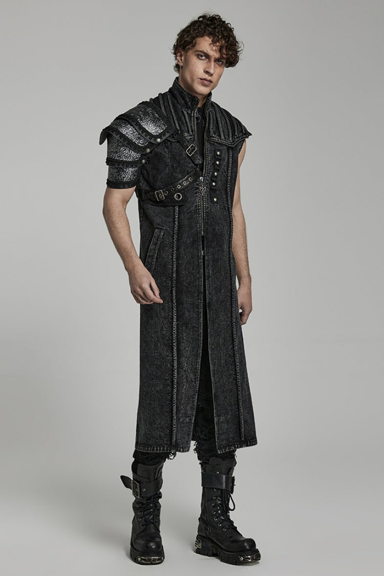 Charcoal Steampunk Shoulder Harness with Embroidery - Gothic Edge