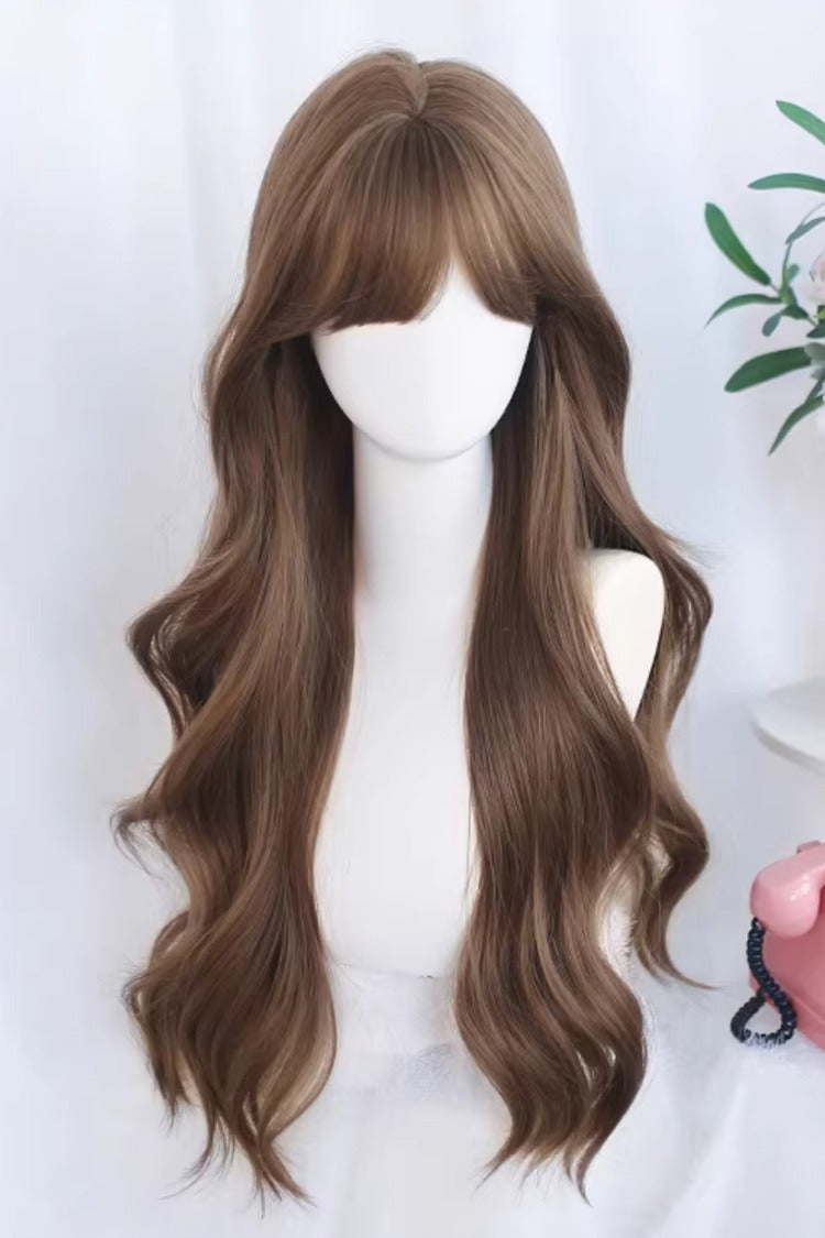 Wavy Long Daily Lolita Wig with Airy Bangs - 5 Tones