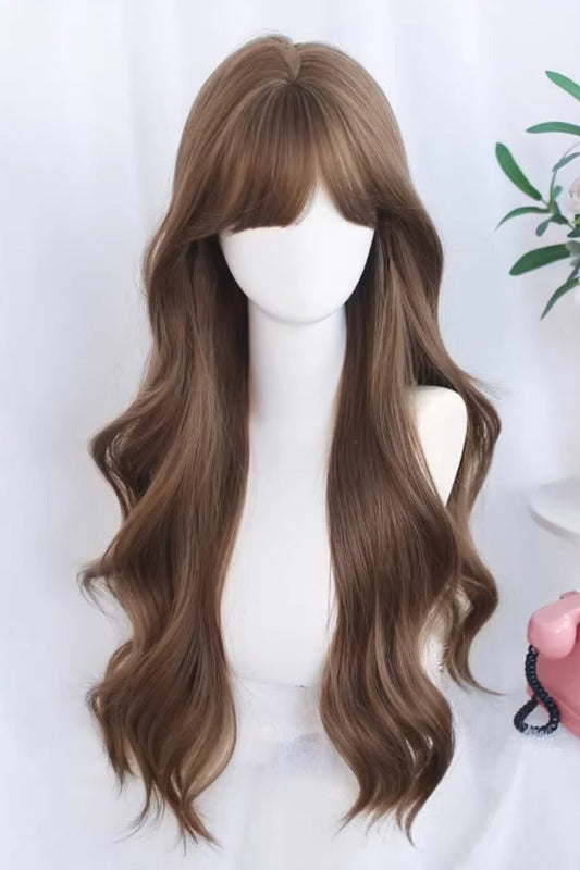 Wavy Long Daily Lolita Wig with Airy Bangs - 5 Tones