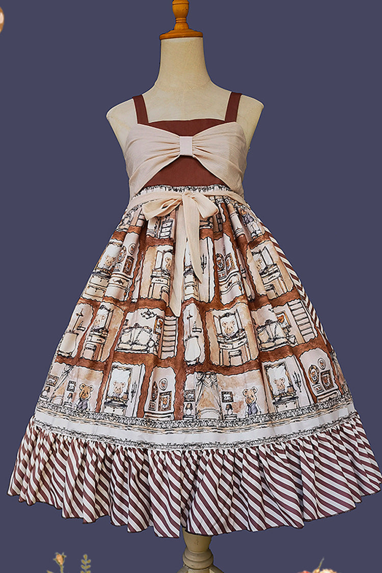 Sweet Lolita Dress with Bowknot and Print