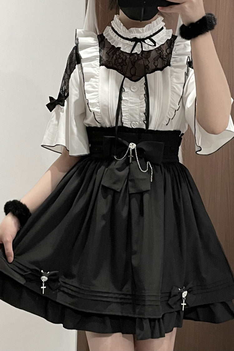 Jirai Kei Lolita Set with Short Sleeves and Embroidery - Magical Girl - Four Shades
