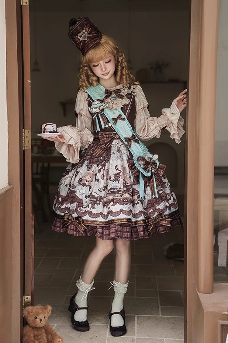 Sweet Lolita JSK Dress with Bowknot and Print
