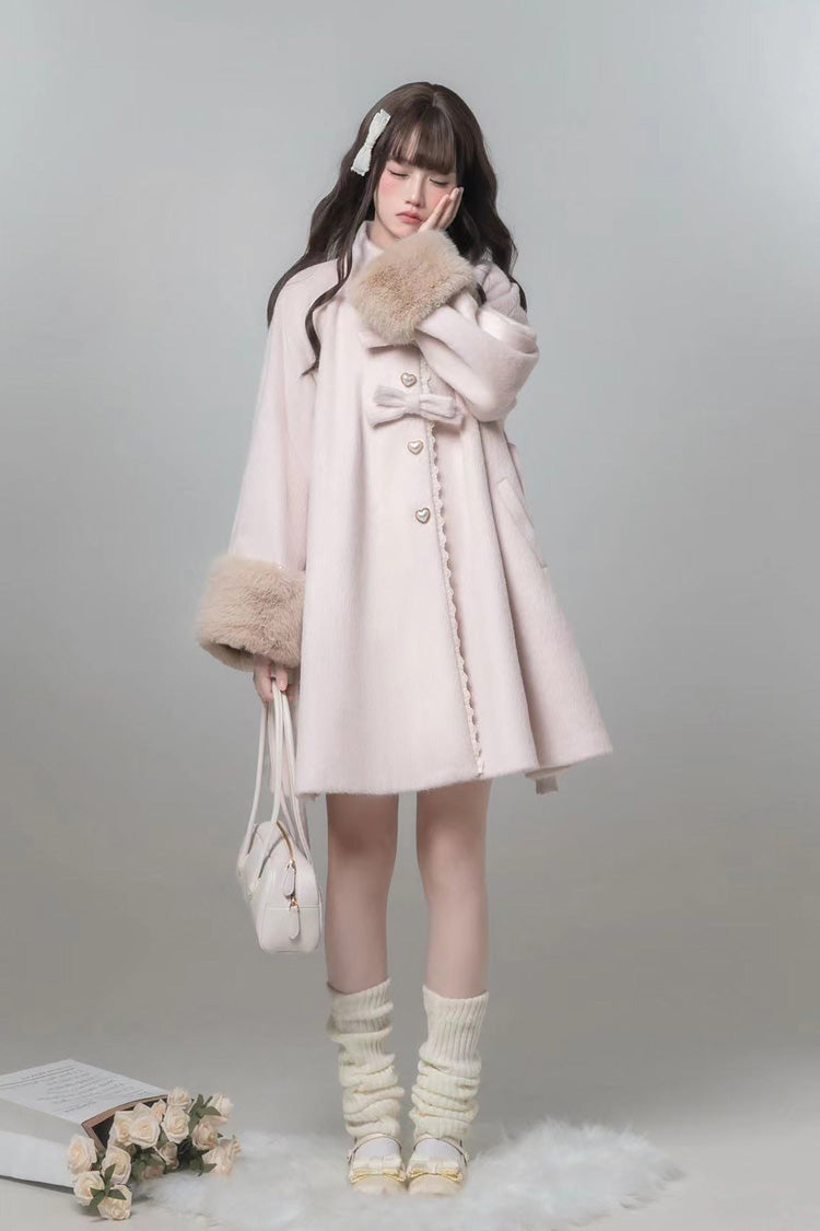Bella SP Stand Collar Bow Coat Cloak, Long Sleeves Sweet Lolita Outerwear